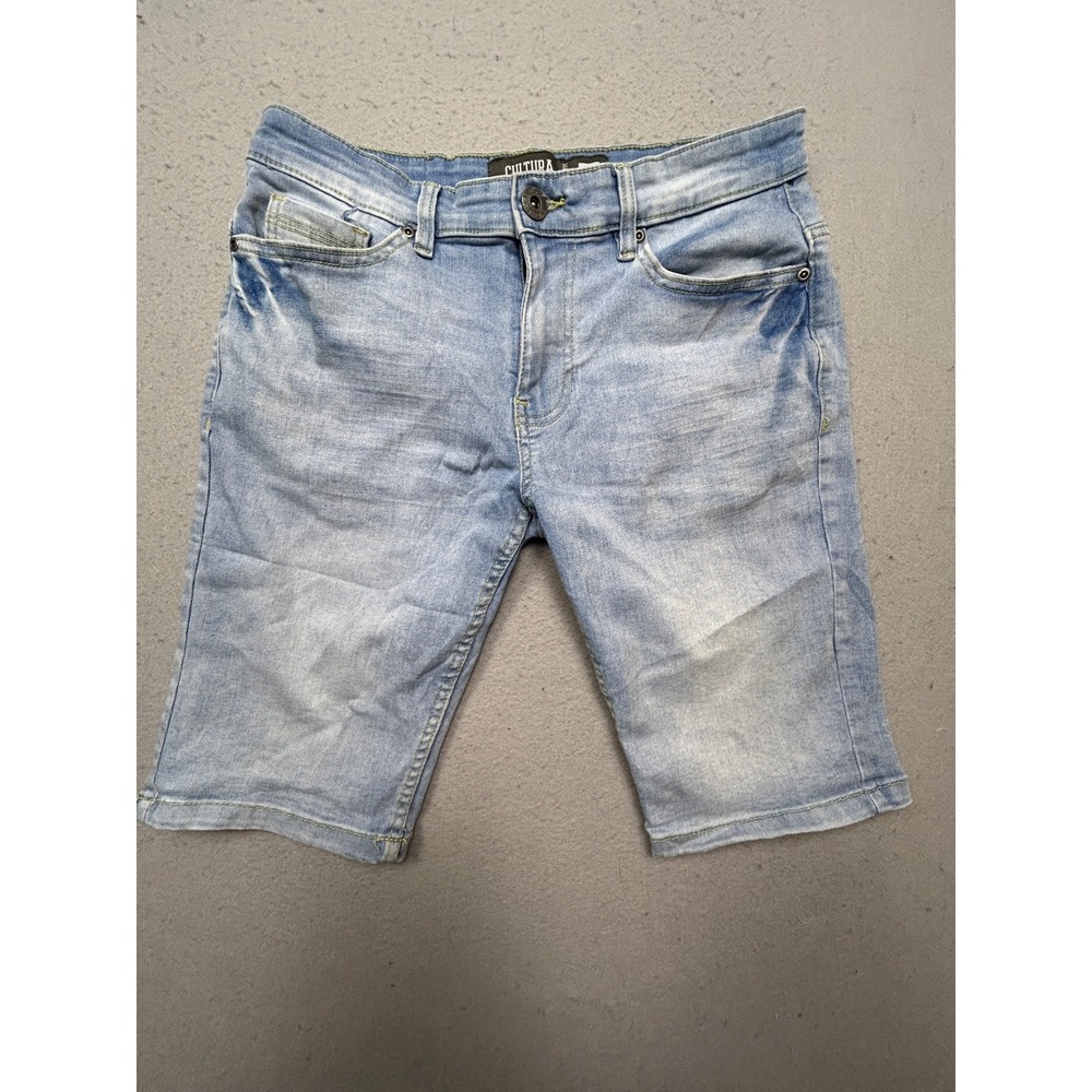 Cultura Denim Shorts Cotton Polyester Viscose Spandex Light Wash W30 Mens